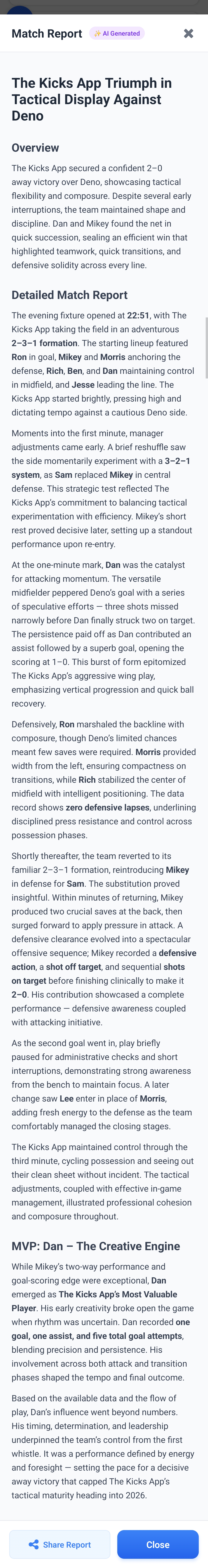 Match Report